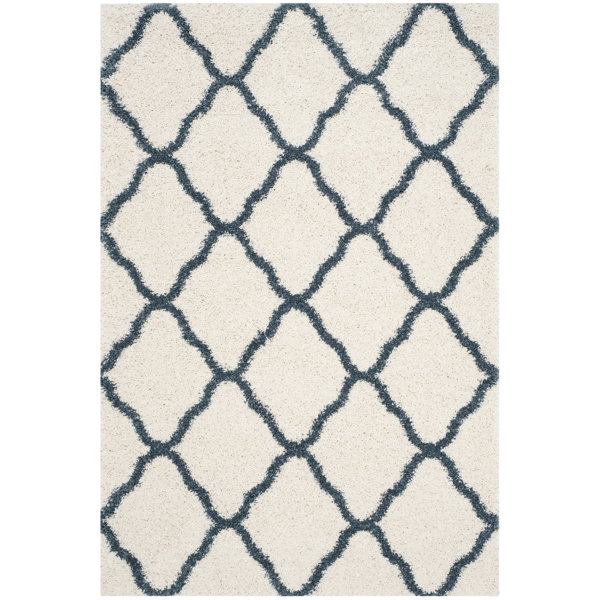 Marlow Home Co. Atencio Power Loom Ivory/Slate Blue Rug Wayfair.co.uk